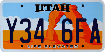 UT license plate Y346FA