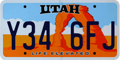 UT license plate Y346FJ