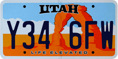 UT license plate Y346FW