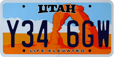 UT license plate Y346GW