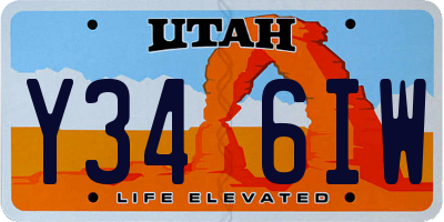 UT license plate Y346IW