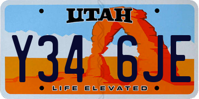 UT license plate Y346JE