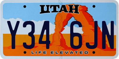 UT license plate Y346JN