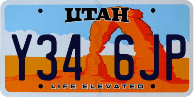 UT license plate Y346JP