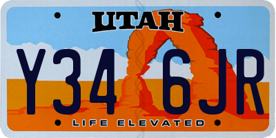 UT license plate Y346JR