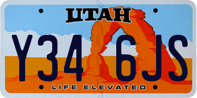 UT license plate Y346JS
