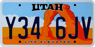 UT license plate Y346JV
