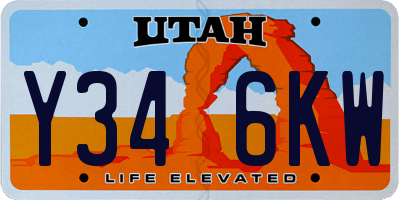 UT license plate Y346KW