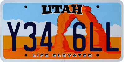 UT license plate Y346LL