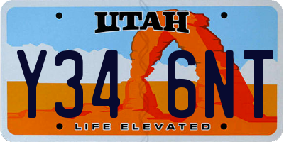UT license plate Y346NT
