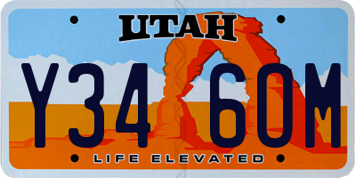 UT license plate Y346OM
