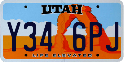 UT license plate Y346PJ