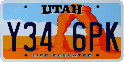 UT license plate Y346PK