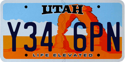 UT license plate Y346PN