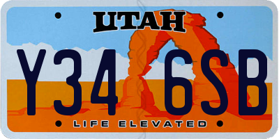 UT license plate Y346SB