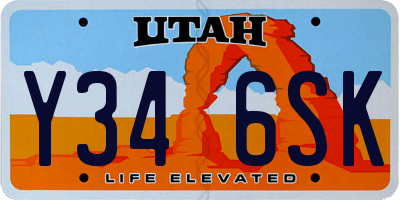 UT license plate Y346SK