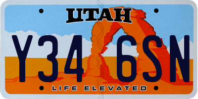 UT license plate Y346SN