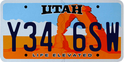 UT license plate Y346SW