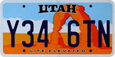 UT license plate Y346TN