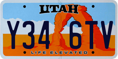 UT license plate Y346TV