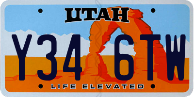 UT license plate Y346TW