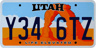 UT license plate Y346TZ