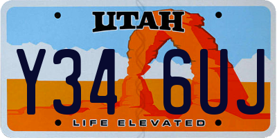 UT license plate Y346UJ