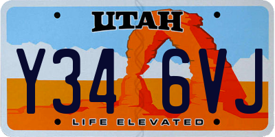 UT license plate Y346VJ