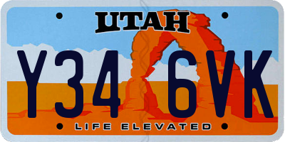 UT license plate Y346VK