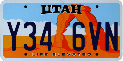 UT license plate Y346VN
