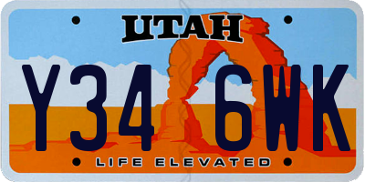 UT license plate Y346WK
