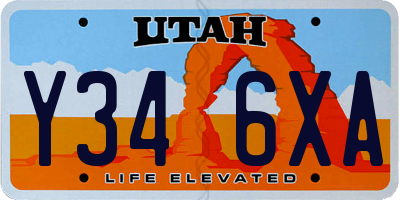 UT license plate Y346XA