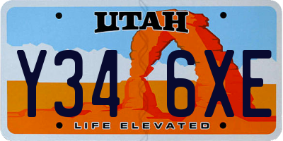 UT license plate Y346XE