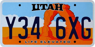 UT license plate Y346XG