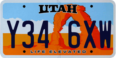 UT license plate Y346XW