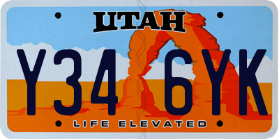 UT license plate Y346YK