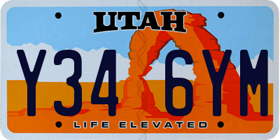 UT license plate Y346YM