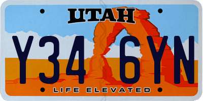 UT license plate Y346YN