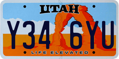 UT license plate Y346YU
