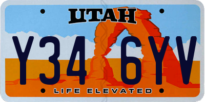 UT license plate Y346YV