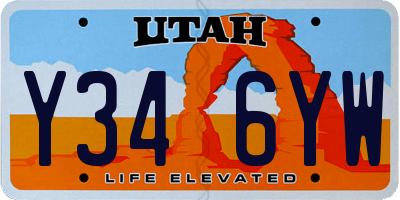 UT license plate Y346YW