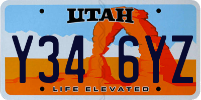 UT license plate Y346YZ