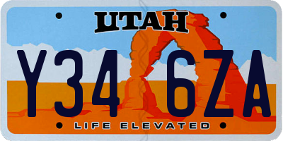 UT license plate Y346ZA