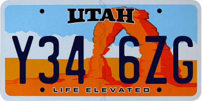 UT license plate Y346ZG