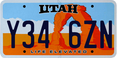 UT license plate Y346ZN
