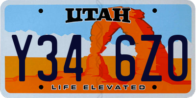 UT license plate Y346ZO