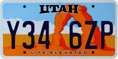 UT license plate Y346ZP