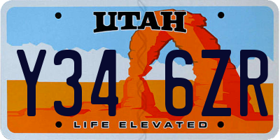UT license plate Y346ZR
