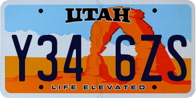 UT license plate Y346ZS