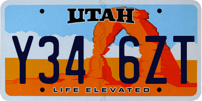 UT license plate Y346ZT
